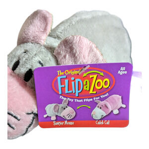 Flip a Zoo: Mouse, Cat, plushie clip NWT About 6-7 inches
